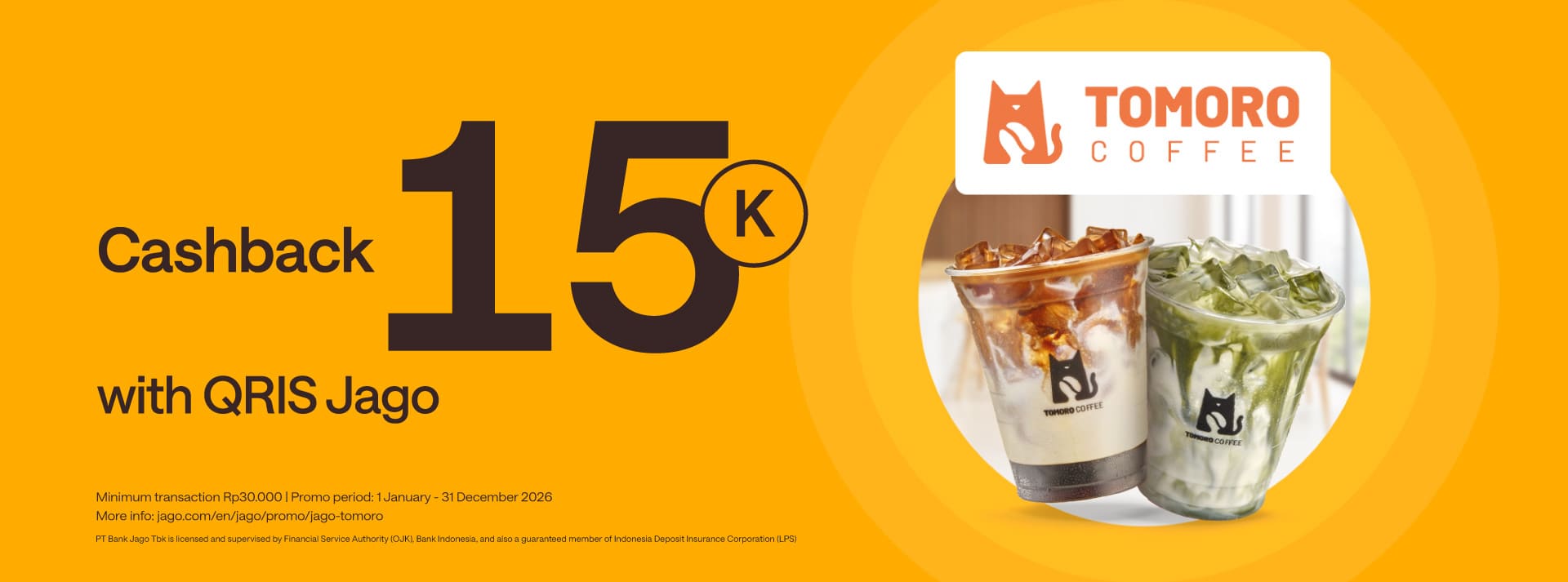Enjoy tasty coffee for less using QRIS Jago 15* cashback