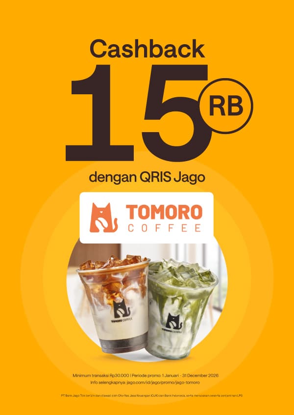 Ngopi nikmat jadi lebih hemat pake QRIS Jago cashback 15rb*