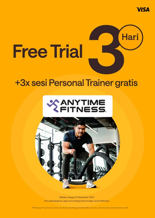 Nikmati FREE TRIAL 3 hari + 3 sesi personal trainer (PT) gratis di Anytime Fitness!