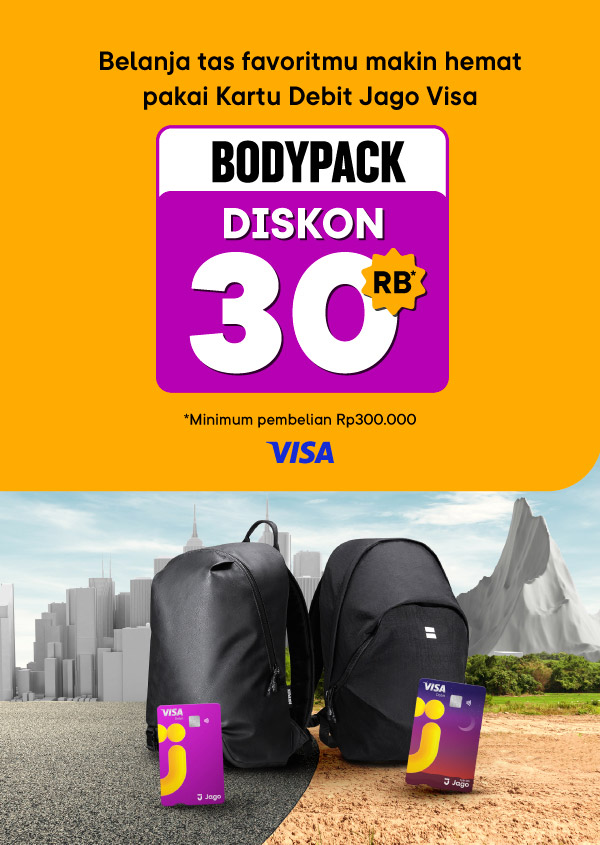 Beli tas favorit di Bodypack, Diskon Rp30.000