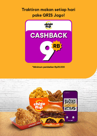 Jago traktir makan ayam setiap hari! Cashback Rp9.000 khusus pengguna QRIS Jago