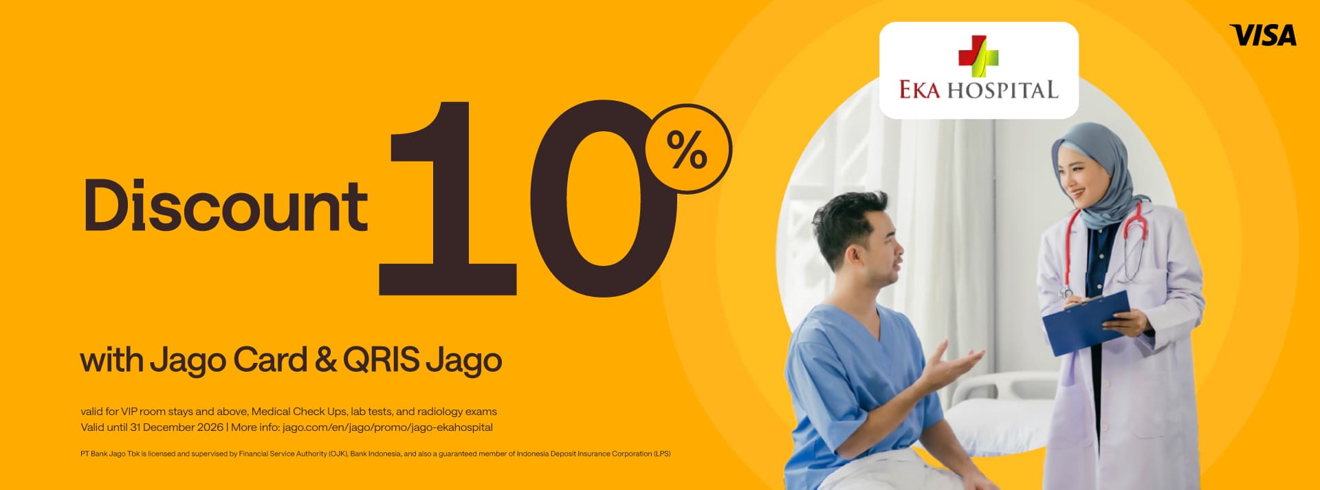 Spend less on healthcare with Jago Visa Debit Card 10% Discount!
