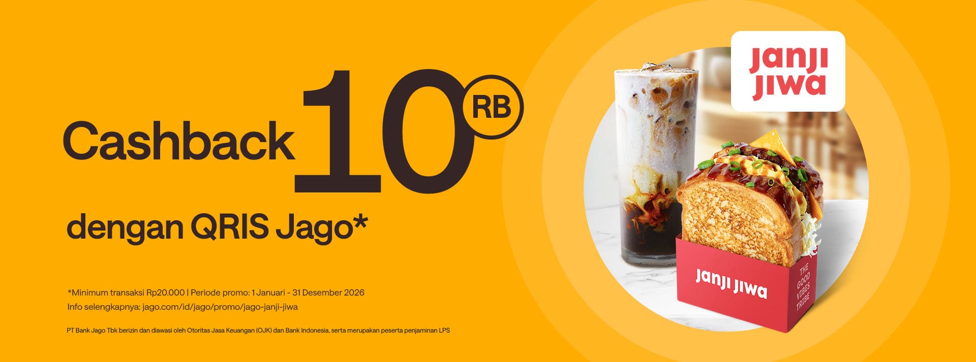 Jajan kopi/minuman/toast favoritmu, bonus Rp10.000