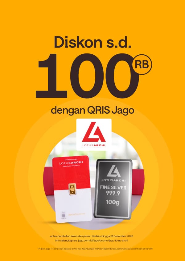 Diskon s.d. Rp100.000 dengan transaksi menggunakan QRIS Jago!