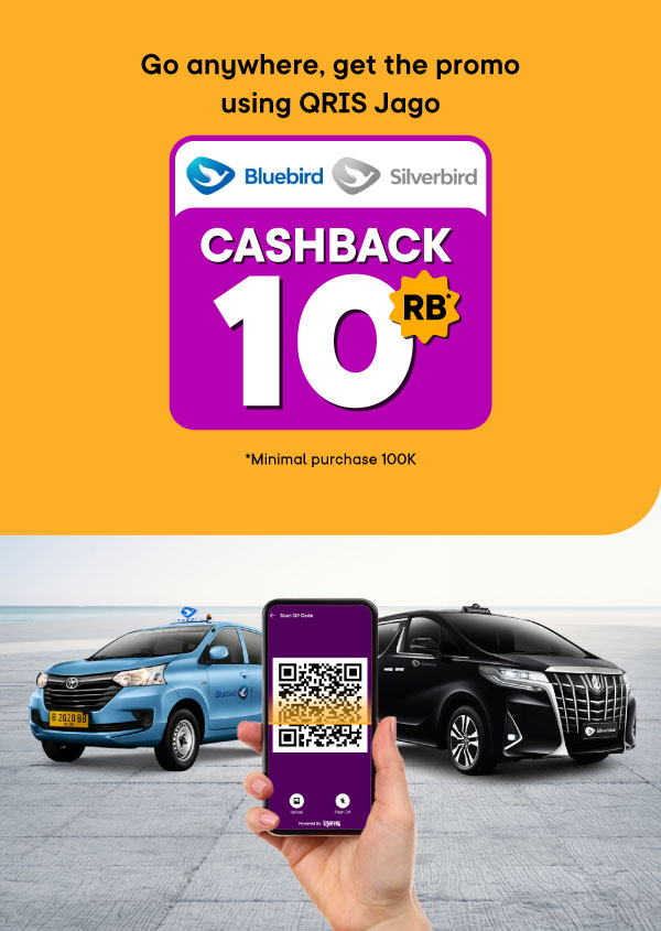 Rp10,000 cashback for paying your taxi fare using Jago QRIS
