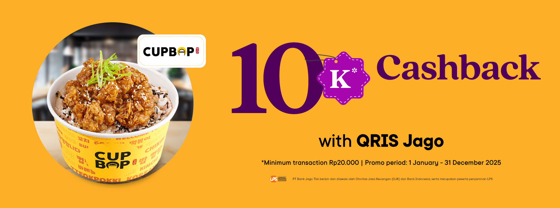 Enjoy a Rp10,000 bonus for Korean street food