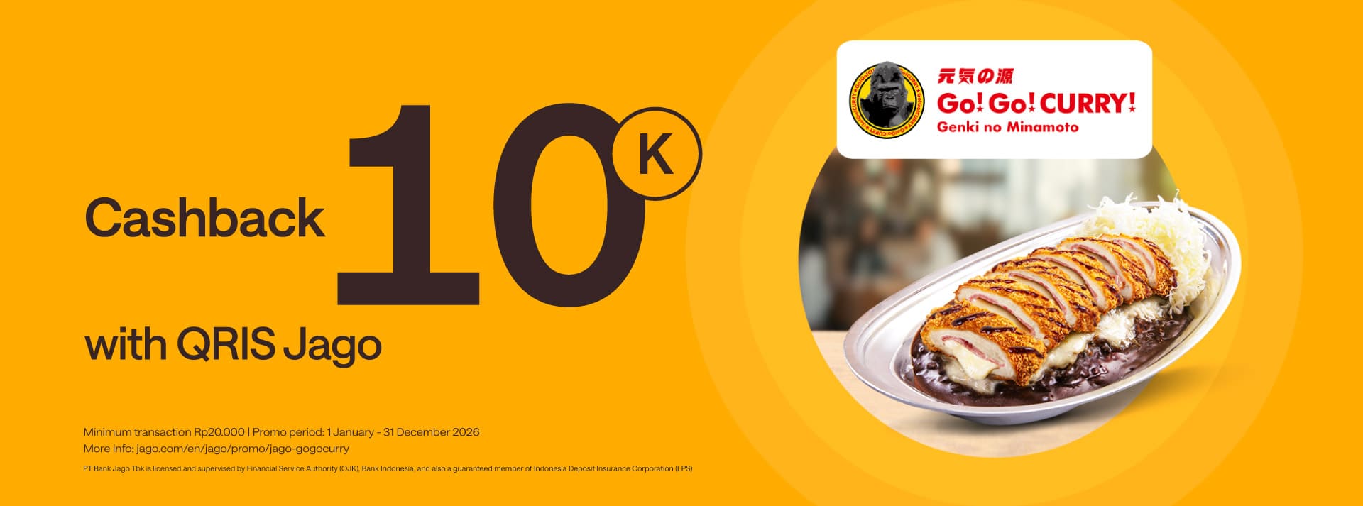 Rp10,000 cashback for curry food using Jago QRIS