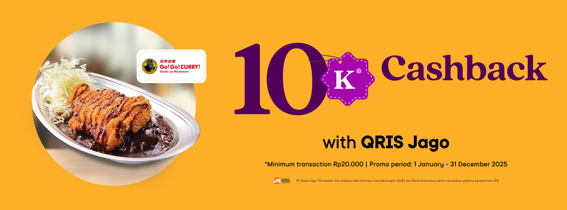 Rp10,000 cashback for curry food using Jago QRIS