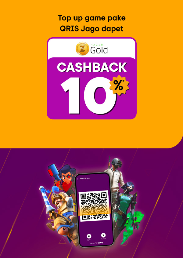 Cashback 10% top up game pakai QRIS Jago