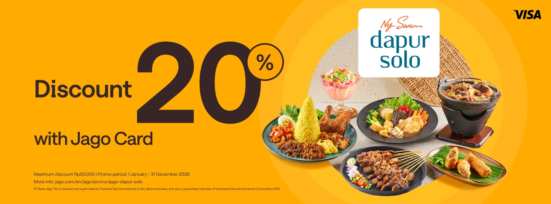 20% discount for dining with Jago Card (Physical)