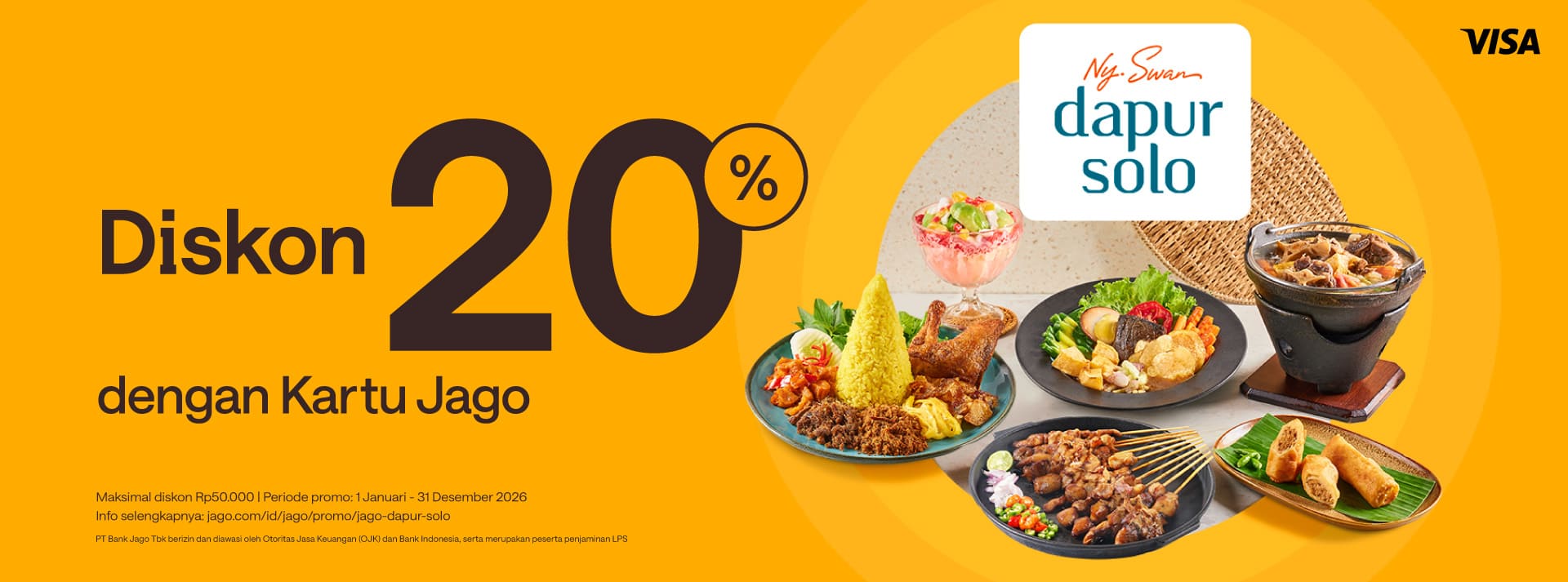 Diskon 20% buat makan-makan pakai Kartu Jago (Fisik)