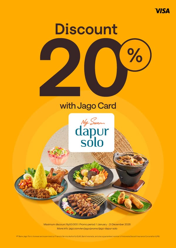 20% discount for dining with Jago Card (Physical)