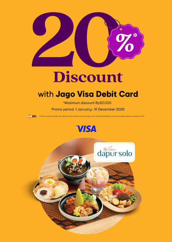 20% discount for dining with Jago Visa Debit Card