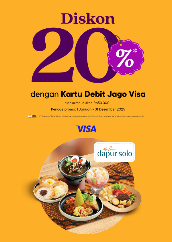 Diskon 20% buat makan-makan pakai Kartu Debit Jago Visa