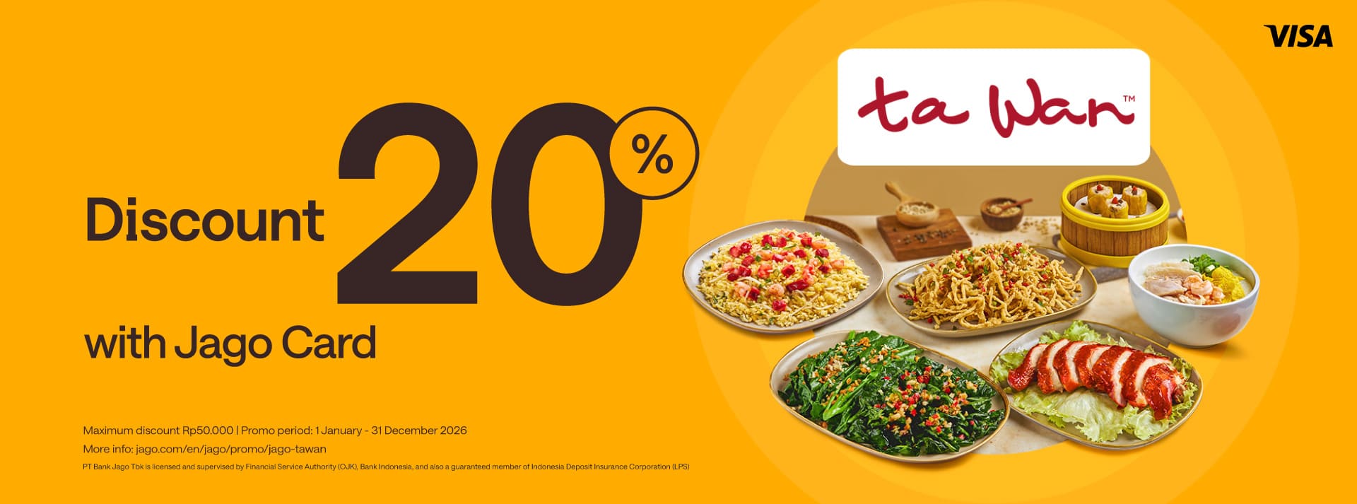 20% discount for dining with Jago Card (Physical)