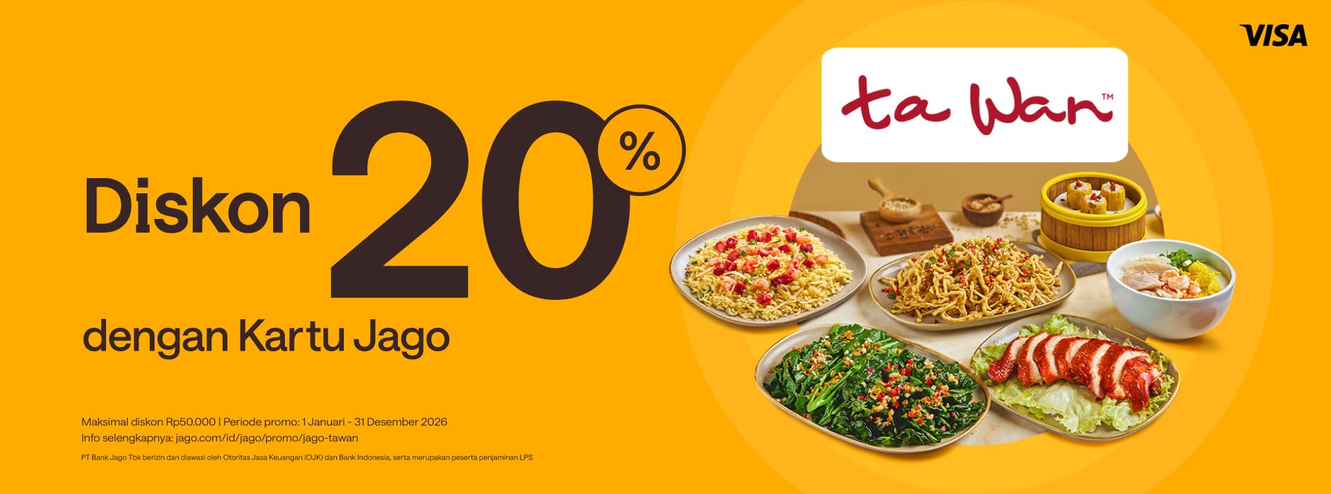 Diskon 20% buat makan-makan pakai Kartu Jago (Fisik)