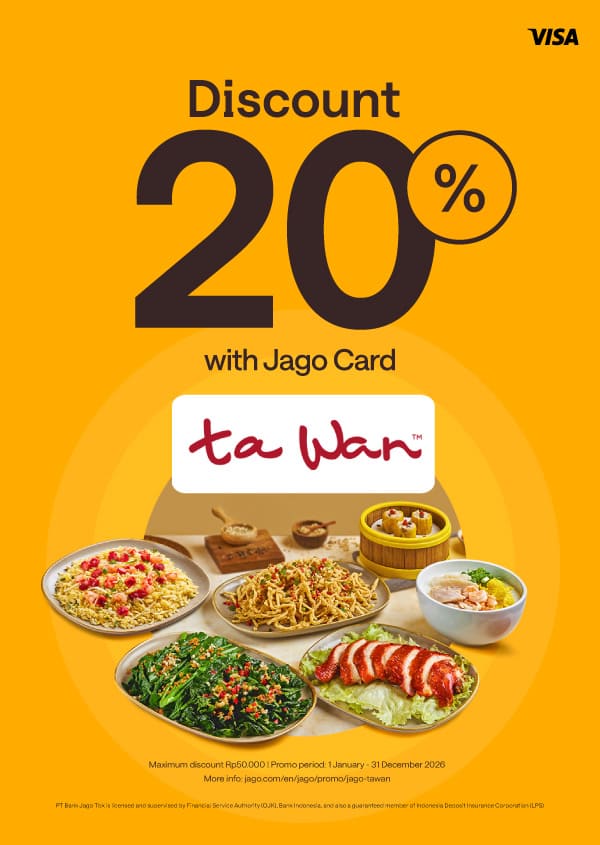 20% discount for dining with Jago Card (Physical)