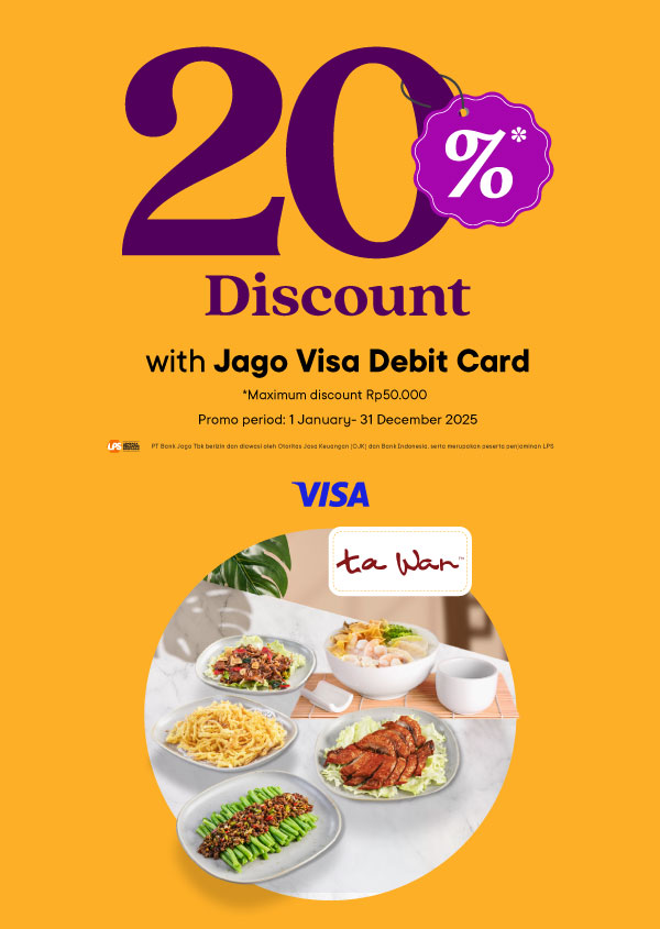 20% discount for dining with Jago Visa Debit Card