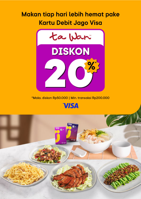 Diskon 20% buat makan-makan pakai Kartu Debit Jago Visa
