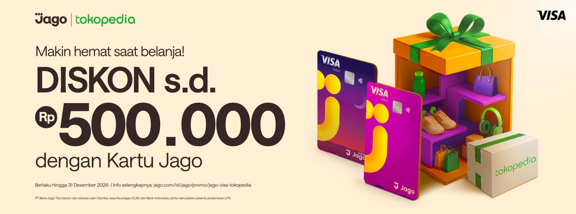 Makin hemat saat belanja! DISKON s.d. Rp500.000 dengan Kartu Jago