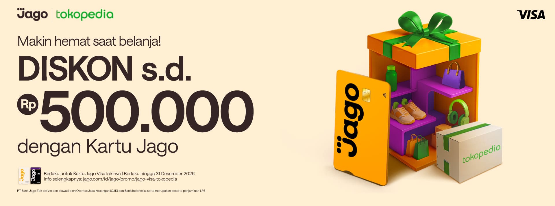 Makin hemat saat belanja! DISKON s.d. Rp500.000 dengan Kartu Jago