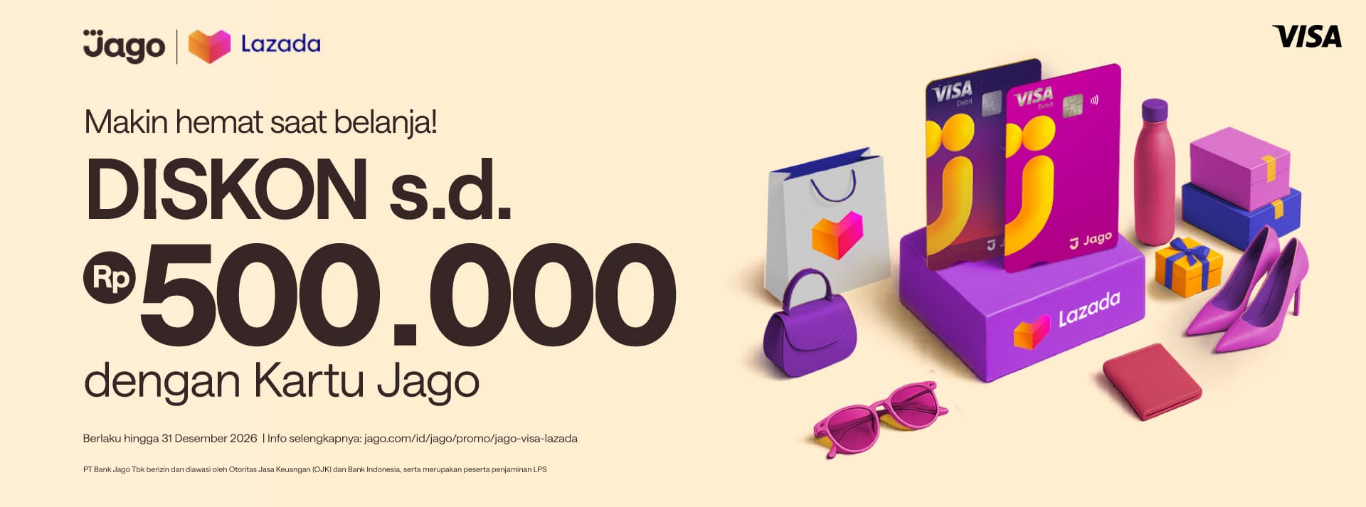 Makin hemat saat belanja! Diskon s.d. 500K dengan Kartu Jago