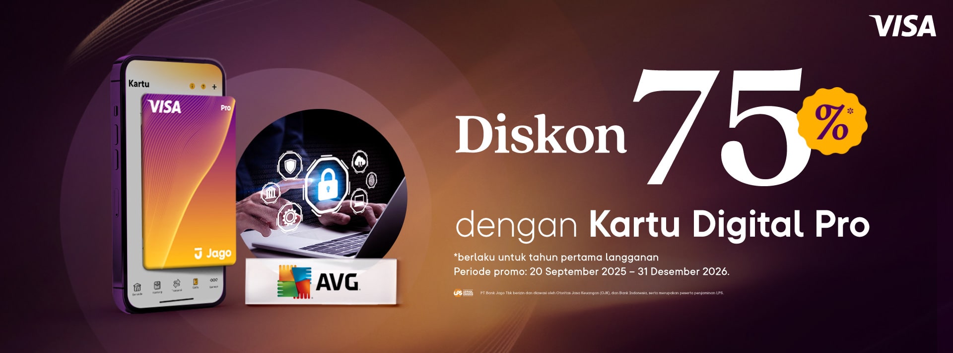 Diskon 75% untuk Produk AVG Security dengan Kartu Digital Pro!