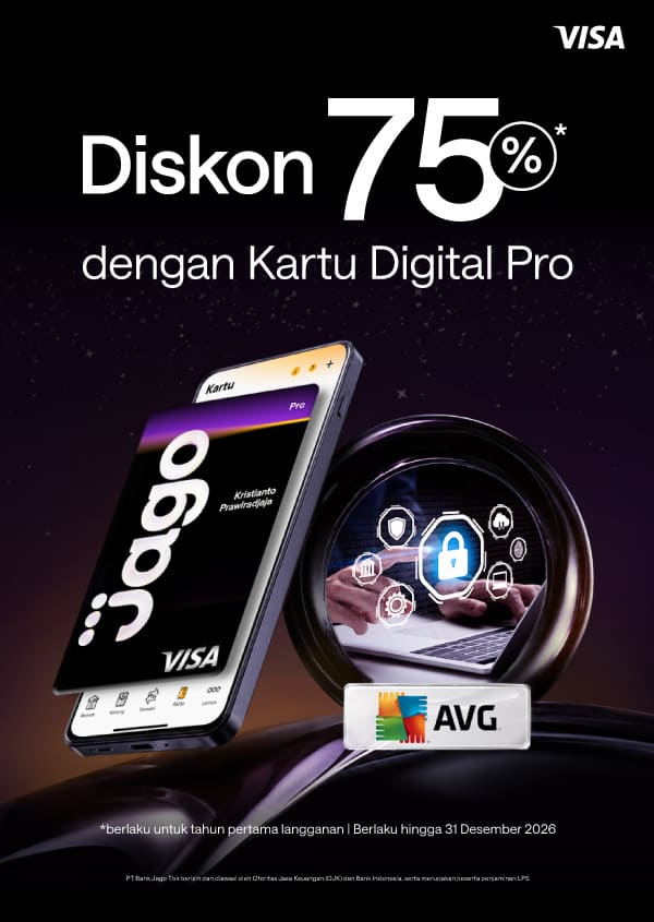 Diskon 75% untuk Produk AVG Security dengan Kartu Digital Pro!