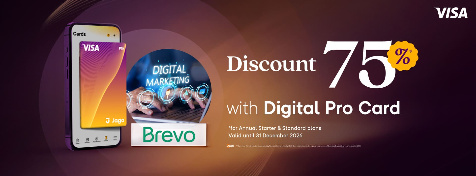 Get 75% off Annual Starter and Standard plans with a Jago Digital Pro Card