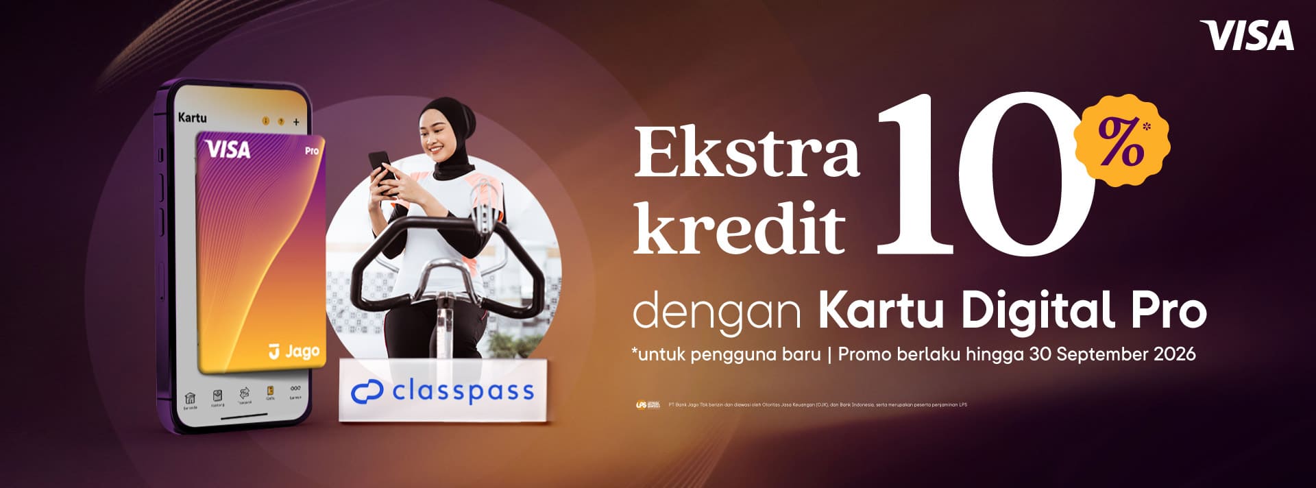 Tambahan Kredit 10% saat berlangganan ClassPass dengan Kartu Digital Pro!