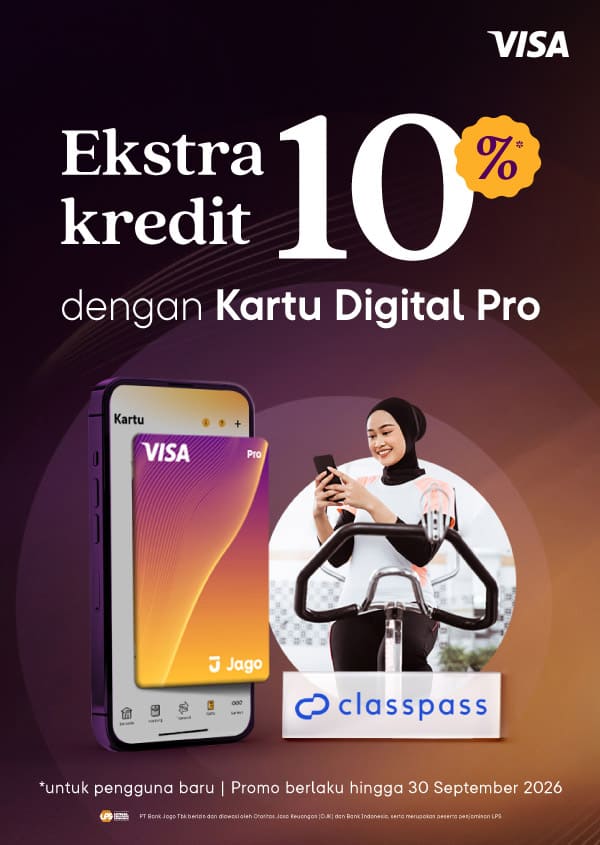 Tambahan Kredit 10% saat berlangganan ClassPass dengan Kartu Digital Pro!