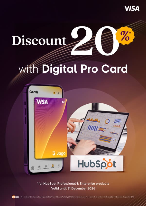 Get 20% Off HubSpot Professional & Enterprise Products with a Jago Digital Pro Card