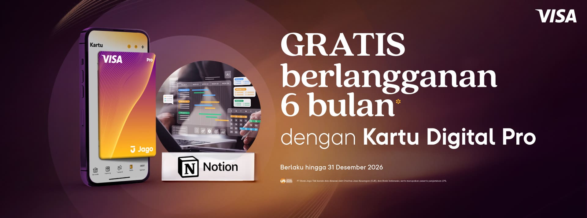 Gratis Notion Business & AI selama 6 bulan dengan kartu Jago Digital Pro