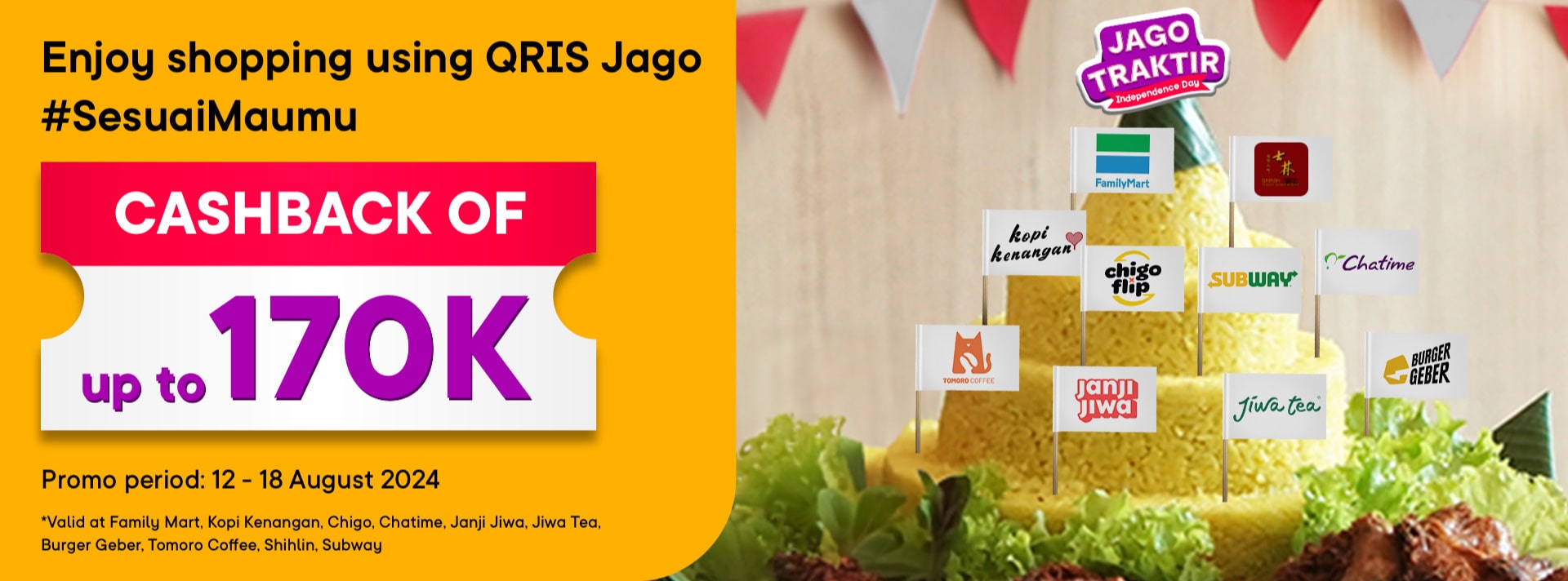 Enjoy shopping promos with QRIS Jago Syariah! Bonus of up to 170K.