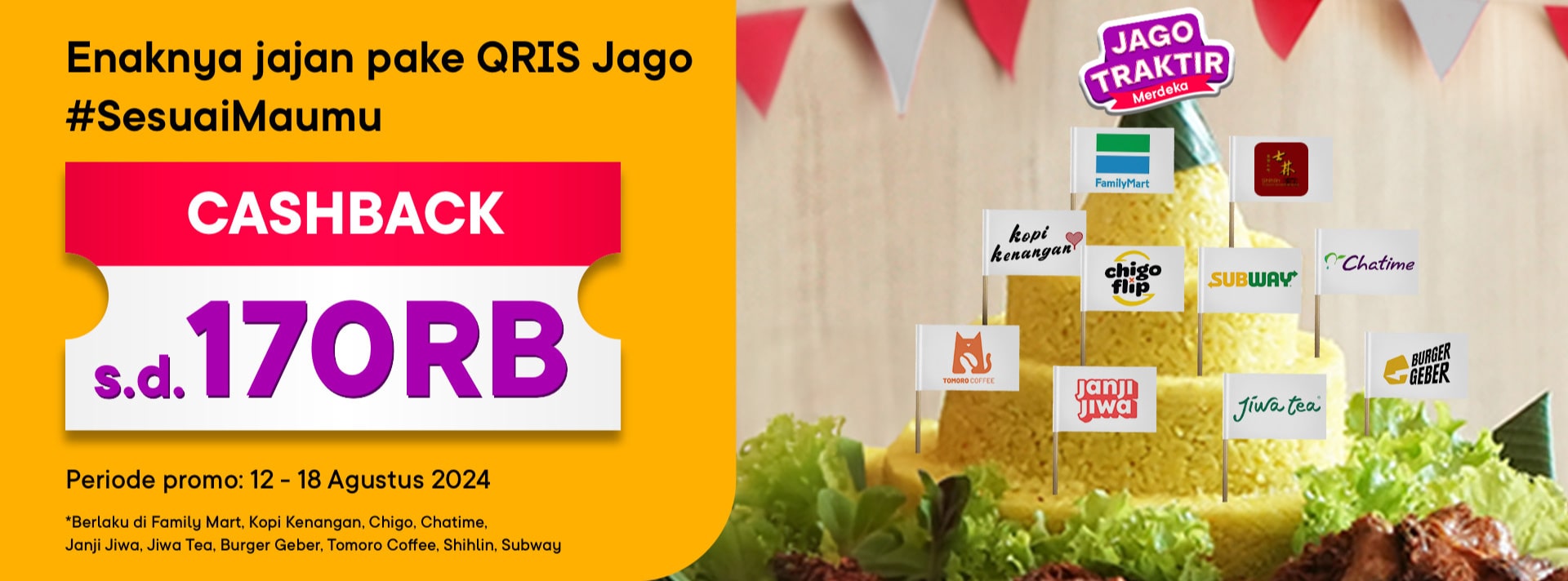 Nikmati promo jajan pake QRIS Jago Syariah! Bonus s.d. 170RB
