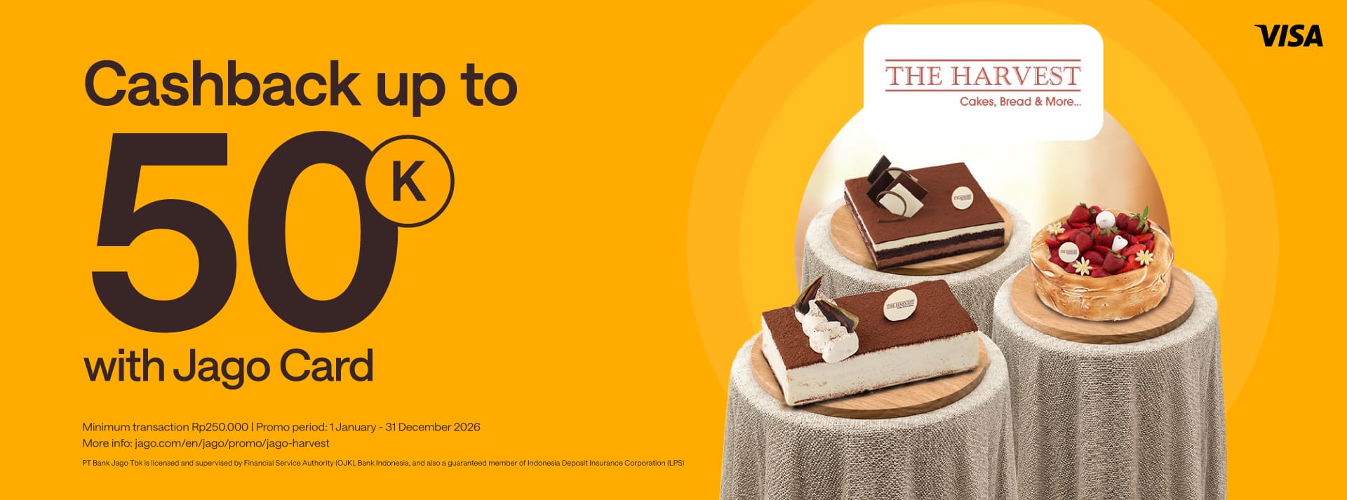 10% bonus for special cakes & hampers using Jago Card (Physical)
