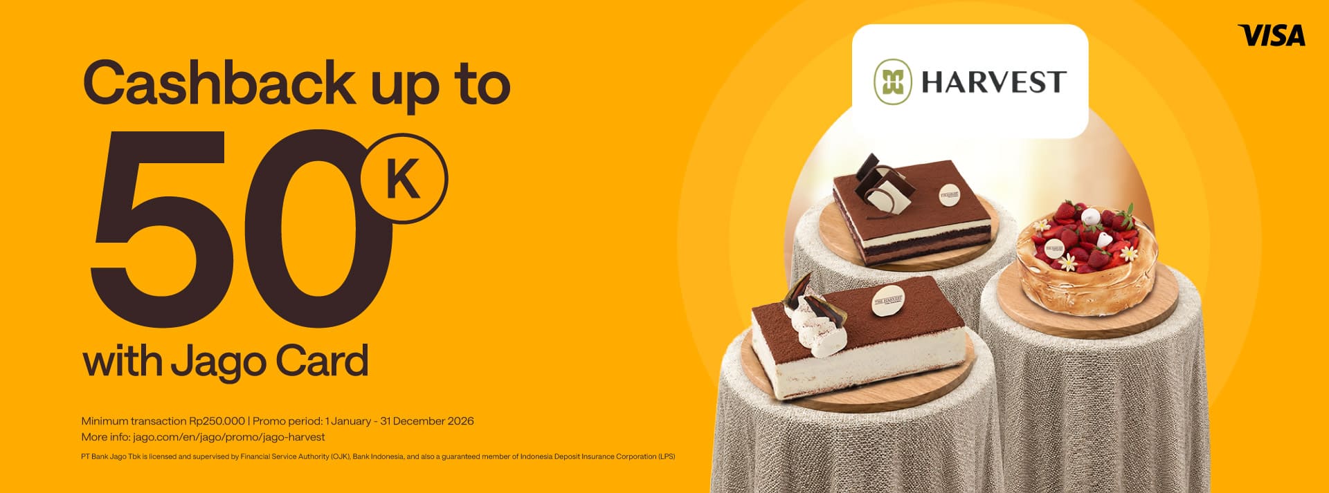 10% bonus for special cakes & hampers using Jago Card (Physical)