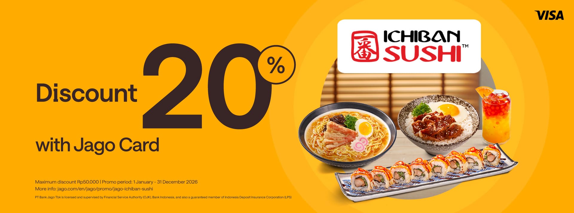 20% discount for sushi treats with Jago Card (Physical)