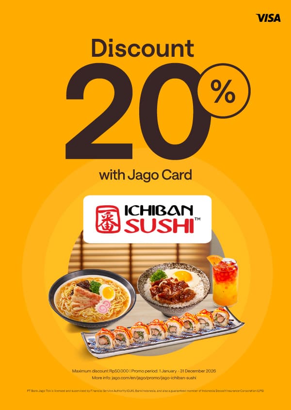 20% discount for sushi treats with Jago Card (Physical)