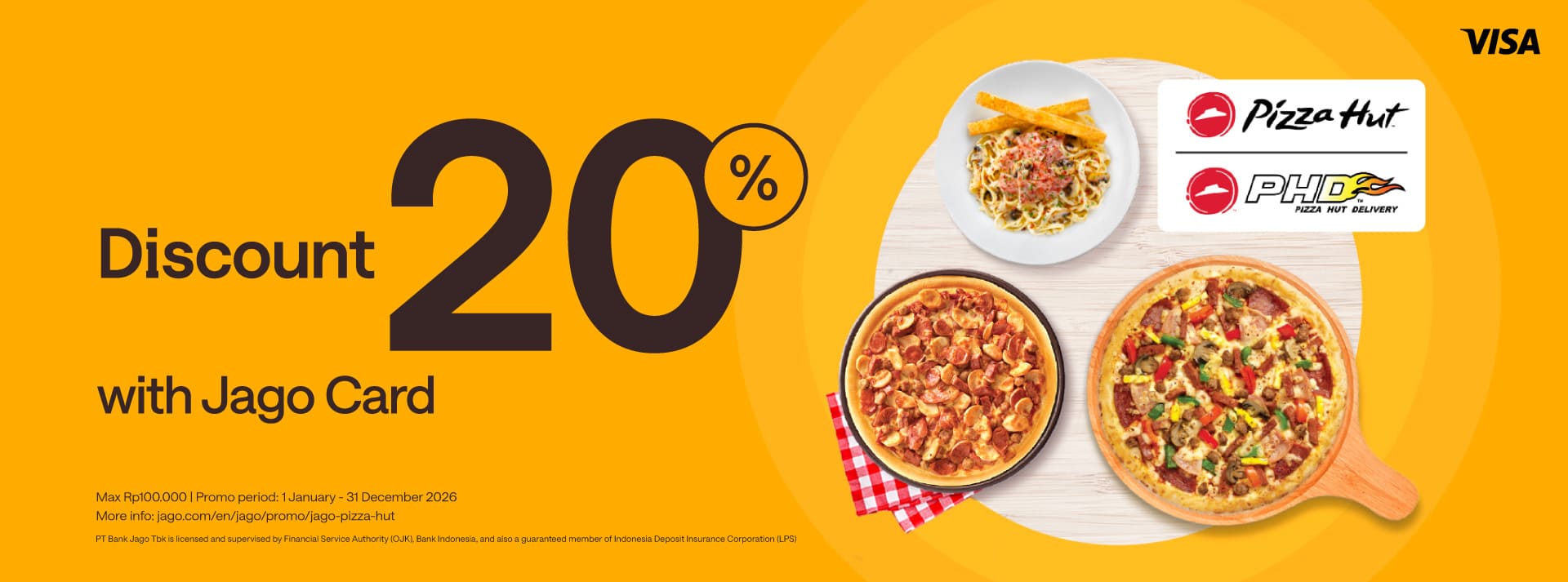 20% discount pizza treats with Jago Card (Physical)