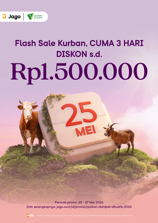Beli Hewan Qurban di Dompet Dhuafa pake Kartu Debit Jago Visa diskon s.d. 1.100.000