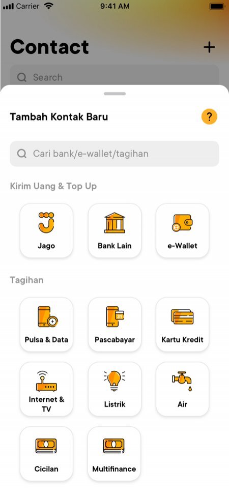 Bank Jago - Menyimpan Kontak Baru