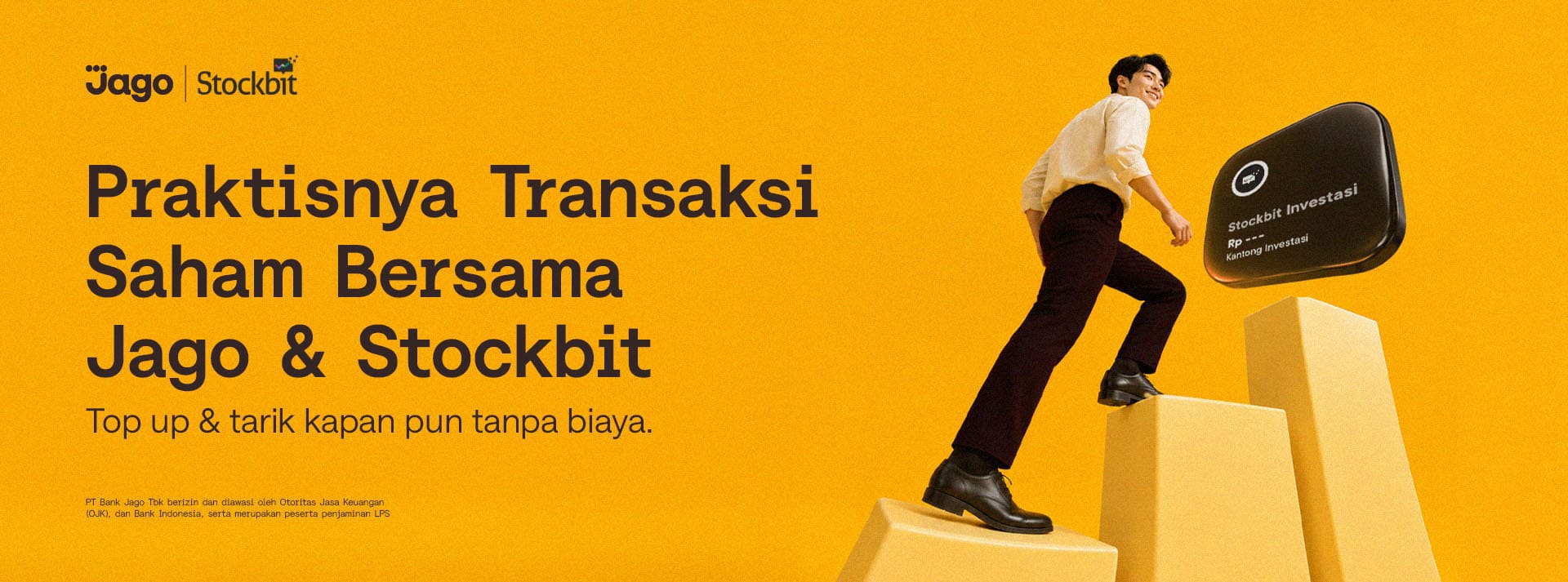 Investasi saham #SesuaiMaumu di Stockbit pake Jago Bikin RDN dalam hitungan jam, langsung bisa mulai investasi saham!