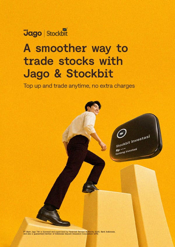 Investasi saham #SesuaiMaumu di Stockbit pake Jago Bikin RDN dalam hitungan jam, langsung bisa mulai investasi saham!