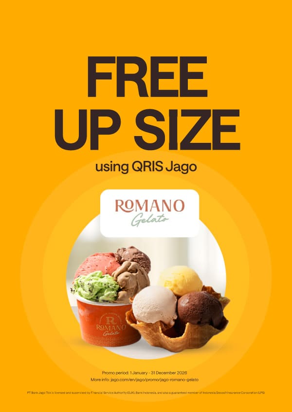 Enjoy a gelato with free upsize using Jago QRIS