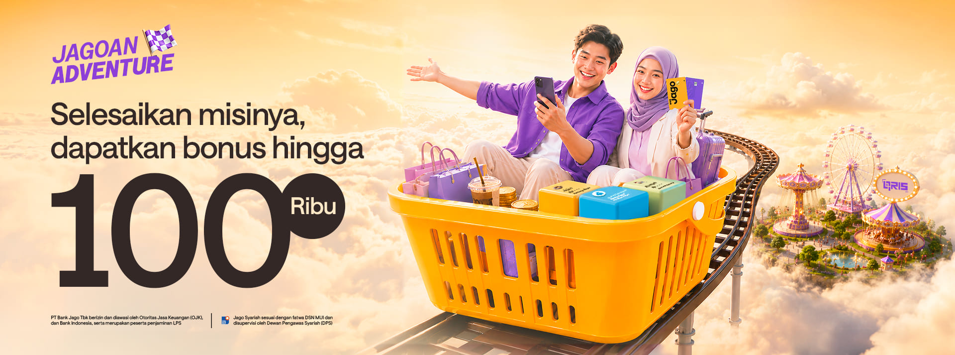 Pakai Jago untuk transaksi sehari-harimu dan dapatkan bonus hingga 100 ribu.