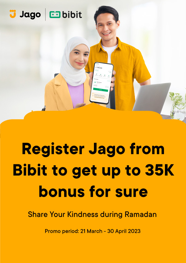Jago x Bibit Cashback! Free transaction fee on Bibit + cashback 35K.