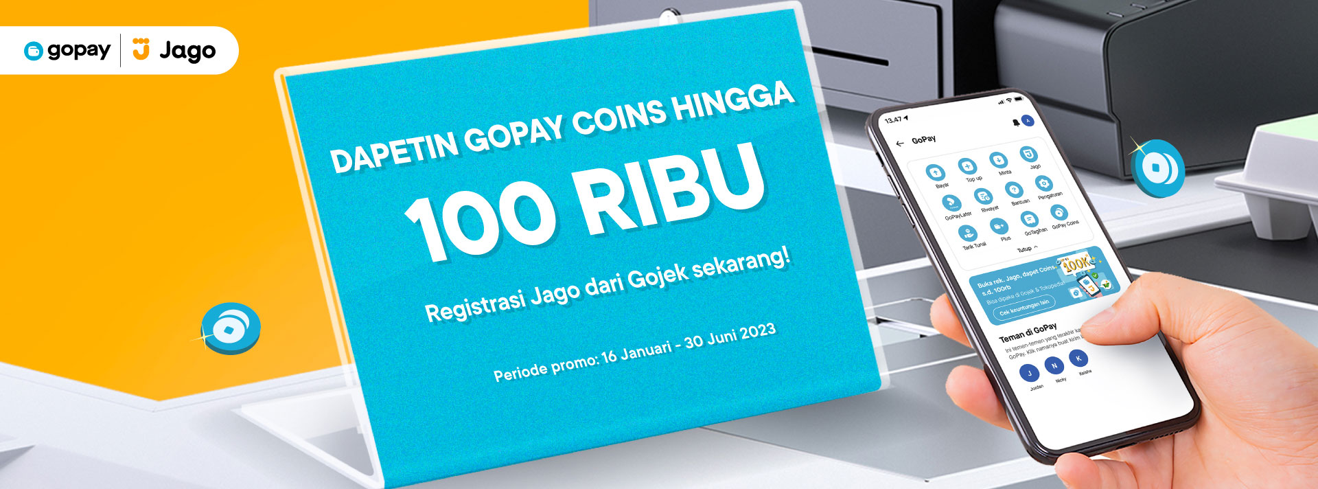 GoPay Jago - Dapet Gopay Coins hingga 100rb
