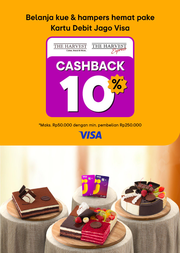 Bonus 10% untuk kue & hampers istimewa pakai Kartu Debit Jago Visa