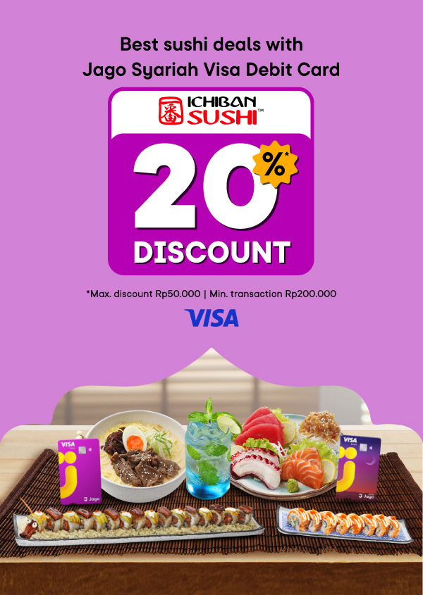 20% discount for sushi treats with Jago Visa Debit Card